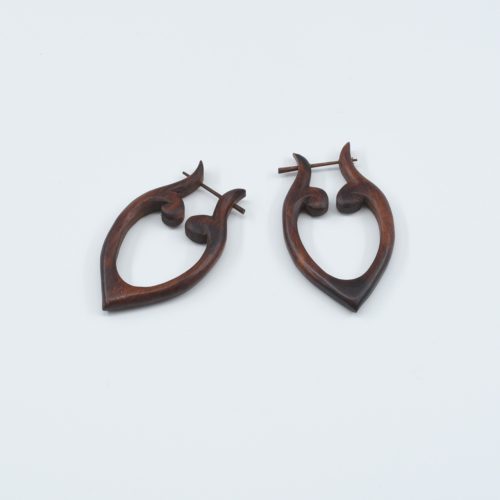 Leaf Heart Drop Hoops