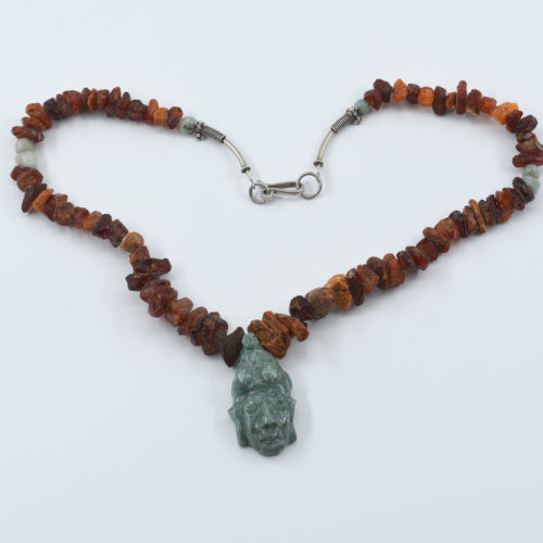 Guardian Spirit Jade & Amber Necklace