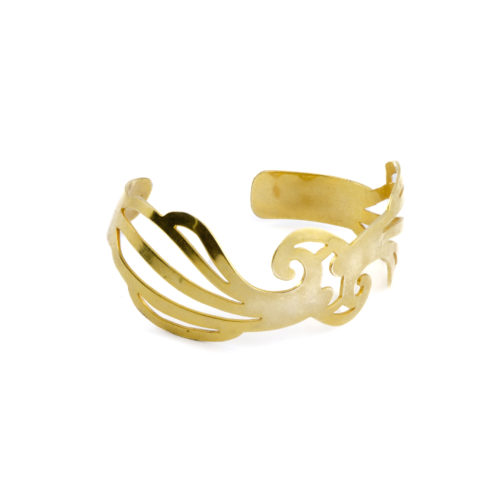 Modern Brass Wave Cuff