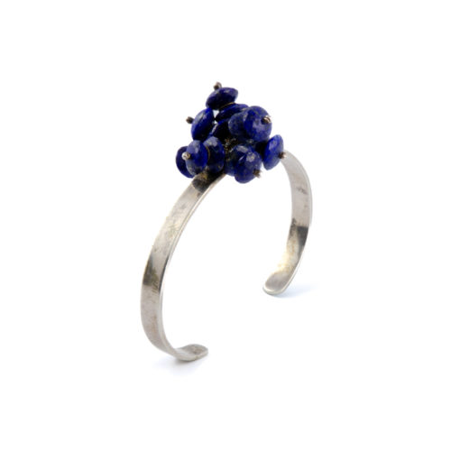 Lapis Cluster Silver Cuff
