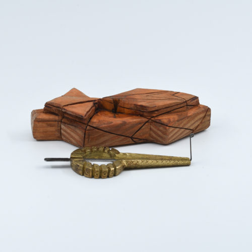 “Solar Forge” – Handcrafted Brass Jaw Harp with Geometric Wooden Case ( F#)