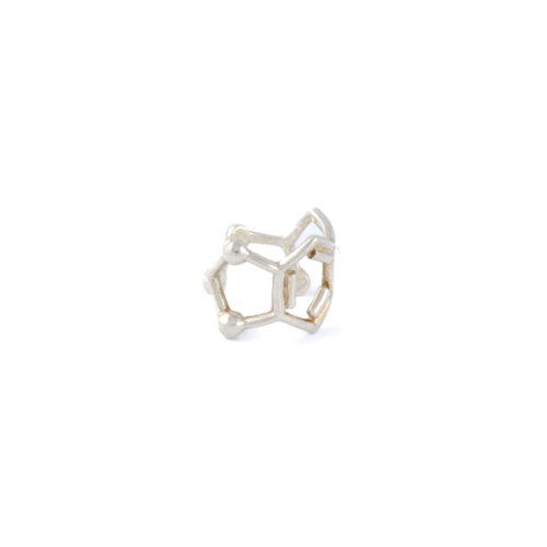 Molecule Form Silver Ring