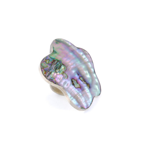 Abalone Shell Silver Ring Maxi