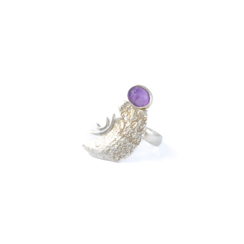 Mexican Silver Ring with Amethyst