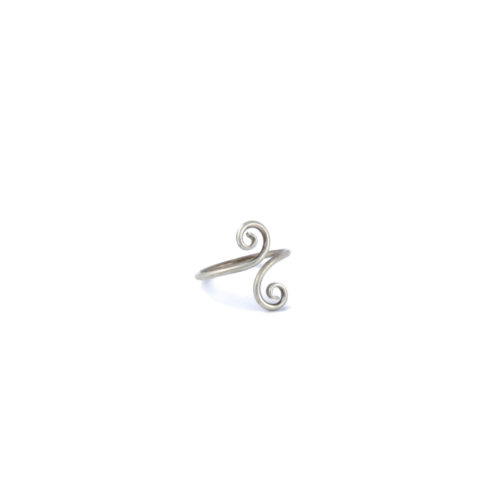 Silver-Toned Spiral Ring